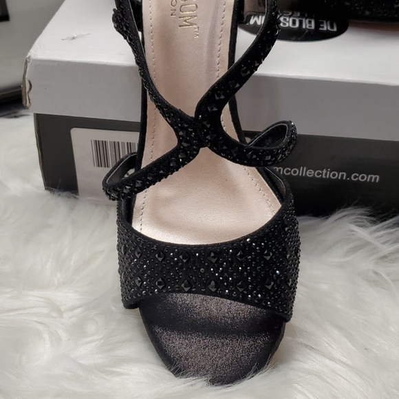 New Strappy Heels with Gems, Black Color, Size 8.5 - Picture 2 of 8